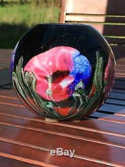 BIOT Vase boule Ancien en verre multicouche signé Genre Gallé Daum Legras