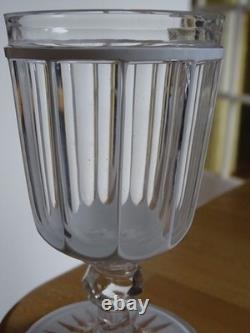 BOHEME OVERLAY BLANC ANCIEN VERRE A VIN OU EAU ROEMER CRISTAL ht 14 cm 19 EME