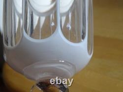 BOHEME OVERLAY BLANC ANCIEN VERRE A VIN OU EAU ROEMER CRISTAL ht 14 cm 19 EME
