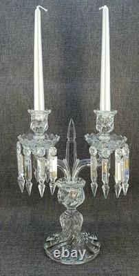 (B) Magnifique Ancien Grand Chandelier Bougeoirs Cristal Baccarat Signé Top+++