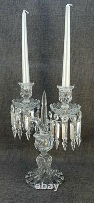 (B) Magnifique Ancien Grand Chandelier Bougeoirs Cristal Baccarat Signé Top+++