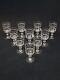 Baccarat 10 Anciens Verres À Vin Cristal Gravé Modèle Cylindrique Filets H 10,5