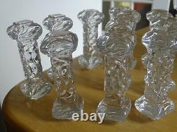 Baccarat 11 Anciens Portes Couteaux Cristal Mouler Rosaces Multiples Fin 19 Eme