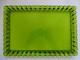 Baccarat 1 Ancien Plateau De Service Cristal 19 Eme Modele A Moulure Vert Mousse