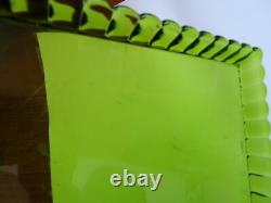 Baccarat 1 Ancien Plateau De Service Cristal 19 Eme Modele A Moulure Vert Mousse