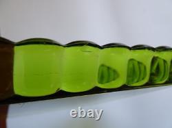 Baccarat 1 Ancien Plateau De Service Cristal 19 Eme Modele A Moulure Vert Mousse