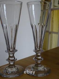Baccarat 3 Anciennes Flutes A Champagne En Cristal Style Louis Philippe 19 Eme