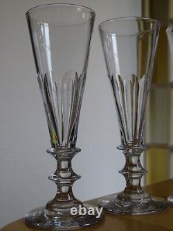 Baccarat 3 Anciennes Flutes A Champagne En Cristal Style Louis Philippe 19 Eme
