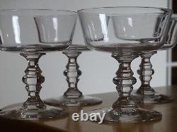 Baccarat 4 Anciennes Coupes A Champagne Service Unis Cristal Double Balustre