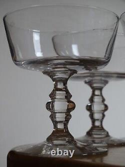 Baccarat 4 Anciennes Coupes A Champagne Service Unis Cristal Double Balustre