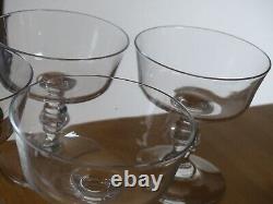 Baccarat 4 Anciennes Coupes A Champagne Service Unis Cristal Double Balustre