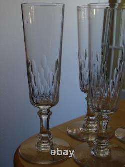Baccarat 4 Anciennes Flutes A Champagne Cristal Modele Richelieu