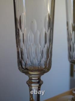 Baccarat 4 Anciennes Flutes A Champagne Cristal Modele Richelieu