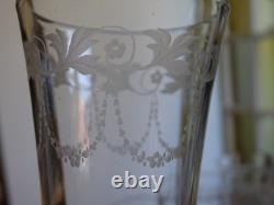 Baccarat 4 Anciennes Flutes Champagne Cristal Tailer Graver Style Niii 19 Eme