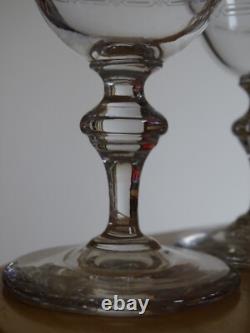 Baccarat 4 Anciens Verres Aperitif Cristal Monogramme Empire 10,5 CM 19 Eme