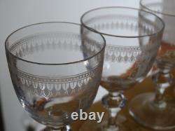 Baccarat 4 Anciens Verres Aperitif Cristal Monogramme Empire 10,5 CM 19 Eme