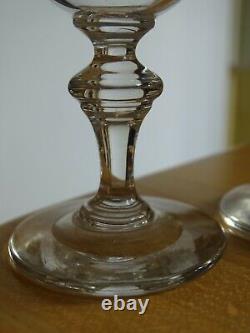 Baccarat 4 Anciens Verres Aperitif Cristal Monogramme Empire 10 CM 19 Eme Siecle