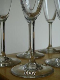 Baccarat 6 Anciennes Flutes A Champagne Fin Cristal Ligne Sobre Circa 1950
