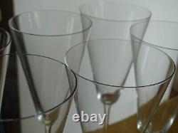 Baccarat 6 Anciennes Flutes A Champagne Fin Cristal Ligne Sobre Circa 1950