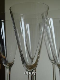 Baccarat 6 Anciennes Flutes A Champagne Fin Cristal Ligne Sobre Circa 1950