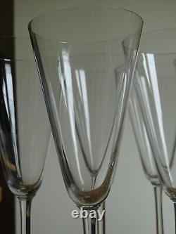 Baccarat 6 Anciennes Flutes A Champagne Fin Cristal Ligne Sobre Circa 1950