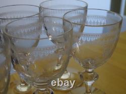 Baccarat 6 Anciens Verres Aperitif Cristal Monogramme Empire 10,5 CM 19 Eme S
