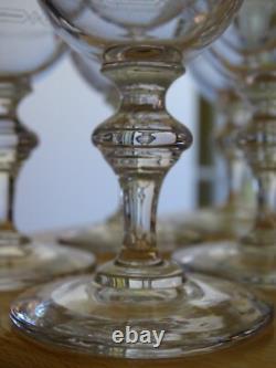 Baccarat 6 Anciens Verres Aperitif Cristal Monogramme Empire 10,5 CM 19 Eme S