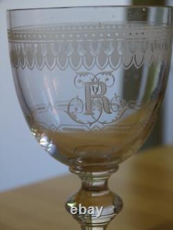 Baccarat 6 Anciens Verres Aperitif Cristal Monogramme Empire 10,5 CM 19 Eme S