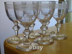 Baccarat 6 Anciens Verres Aperitif Cristal Monogramme Empire 10,5 CM 19 Eme S