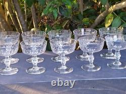 Baccarat 6 Coupes à Champagne en Cristal Taillé XIXeme, Anciennes