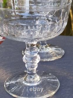 Baccarat 6 Coupes à Champagne en Cristal Taillé XIXeme, Anciennes