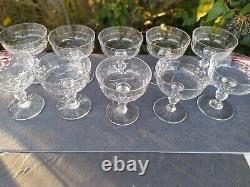 Baccarat 6 Coupes à Champagne en Cristal Taillé XIXeme, Anciennes