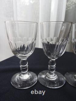 Baccarat 6 anciens verres a vin blanc /porto en cristal, modèle Gondole 1903