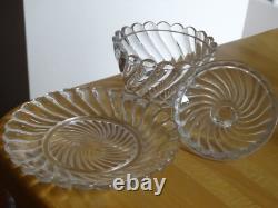 Baccarat Ancien Beurrier Confiturier Cristal Mouler Modele Bambou Signer