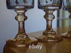 Baccarat Ancien Service A Liqueur En Cristal Modele Emailler Et Iriser 1900