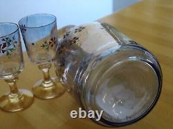 Baccarat Ancien Service A Liqueur En Cristal Modele Emailler Et Iriser 1900