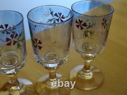 Baccarat Ancien Service A Liqueur En Cristal Modele Emailler Et Iriser 1900