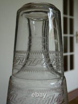 Baccarat Ancienne Carafe De Nuit Verre Cristal Modele Grecque Inclinee