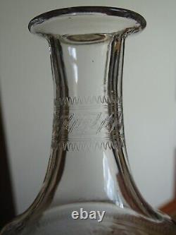 Baccarat Ancienne Carafe De Nuit Verre Cristal Modele Grecque Inclinee