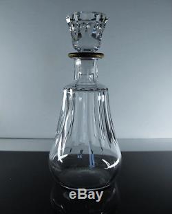 Baccarat / Ancienne Carafe Whisky En Cristal Massif Taille Signe