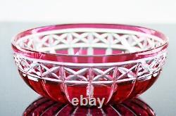 Baccarat / Ancienne Coupe Saladier En Cristal Couleur Taille Diamant Signée
