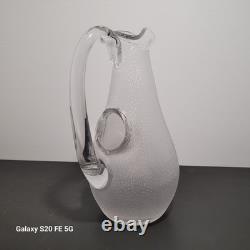 Baccarat Carafe Broc Cristal Pichet Ancien A Glace Soufflé Décors Gravé 30 cm