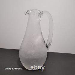 Baccarat Carafe Broc Cristal Pichet Ancien A Glace Soufflé Décors Gravé 30 cm