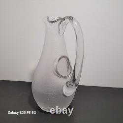 Baccarat Carafe Broc Cristal Pichet Ancien A Glace Soufflé Décors Gravé 30 cm