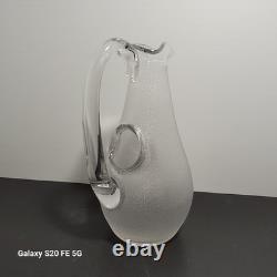 Baccarat Carafe Broc Cristal Pichet Ancien A Glace Soufflé Décors Gravé 30 cm
