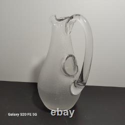 Baccarat Carafe Broc Cristal Pichet Ancien A Glace Soufflé Décors Gravé 30 cm