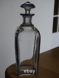 Baccarat Cristal Ancienne Carafe A Liqueur 1920 Decor Fleurs Emailler