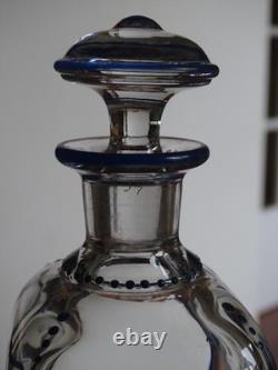 Baccarat Cristal Ancienne Carafe A Liqueur 1920 Decor Fleurs Emailler