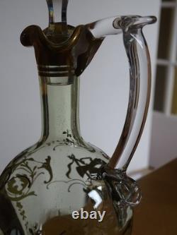 Baccarat Cristal Ancienne Carafe A Liqueur Nap III Decor Reghausser Or 19 Eme