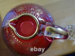 Baccarat Cristal Ancienne Carafe A Liqueur Nap III Gravure Oiseau Or 19 Eme